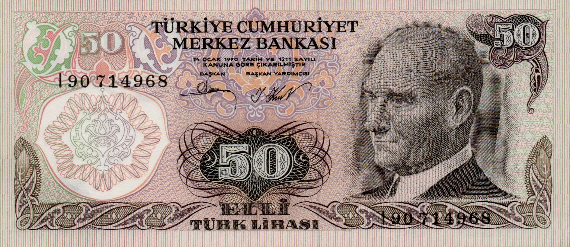 Turkey 50 1971 UNC P-188/2